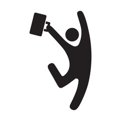 flat icon vector of an employee happy with his success