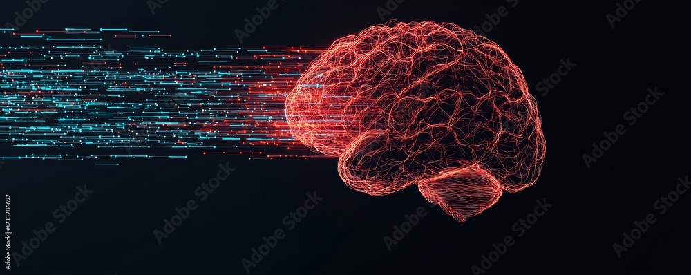 Poster exploring neural connectivity virtual realm digital art modern environment abstract viewpoint cognit