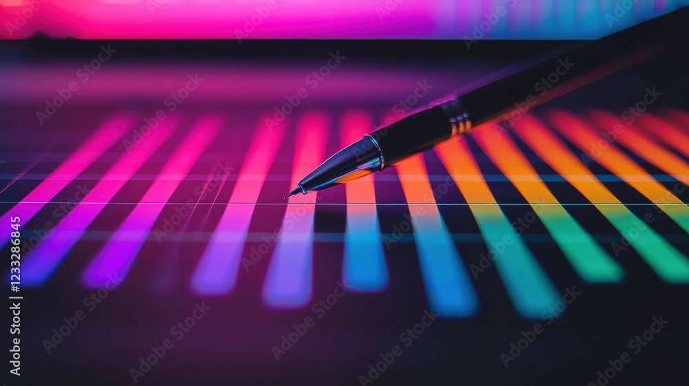 Aufkleber creative design action with colorful patterns digital studio graphic art modern workspace close-up i