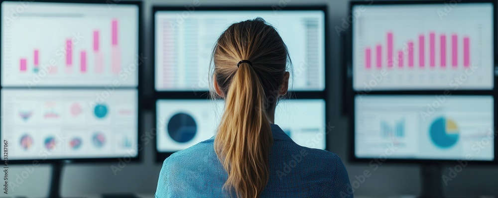 Poster data analysis in office business environment digital visualization technology overview professional 