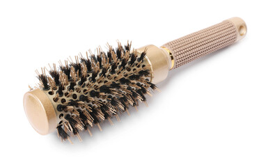 Hairdresser tool. Round brush isolated on white