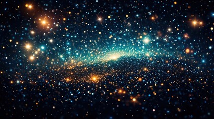 Obraz premium Luminous Celestial Dusty Sky Nebula and Bokeh Field 