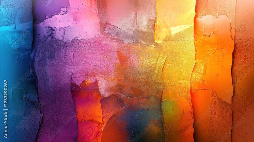 Poster a vibrant abstract background with layered textures and glowing highlights