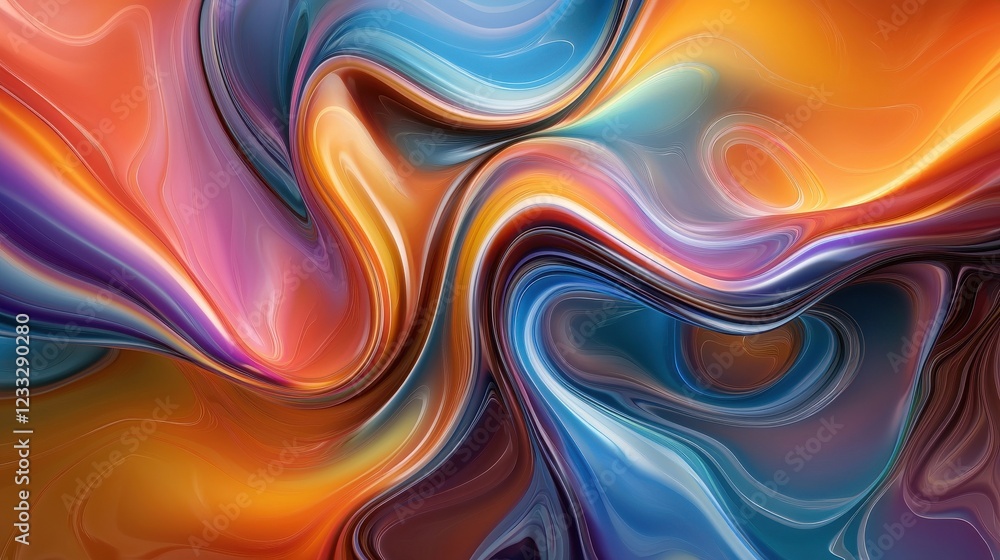 Poster a vibrant abstract background with swirling gradients and glowing lines
