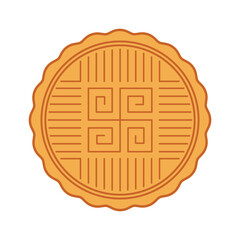 kids drawing vector illustration moon cake cartoon isolated