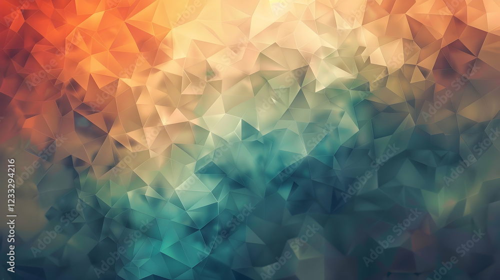 Poster abstract geometric pattern with soft colors, creating a modern and artistic background.