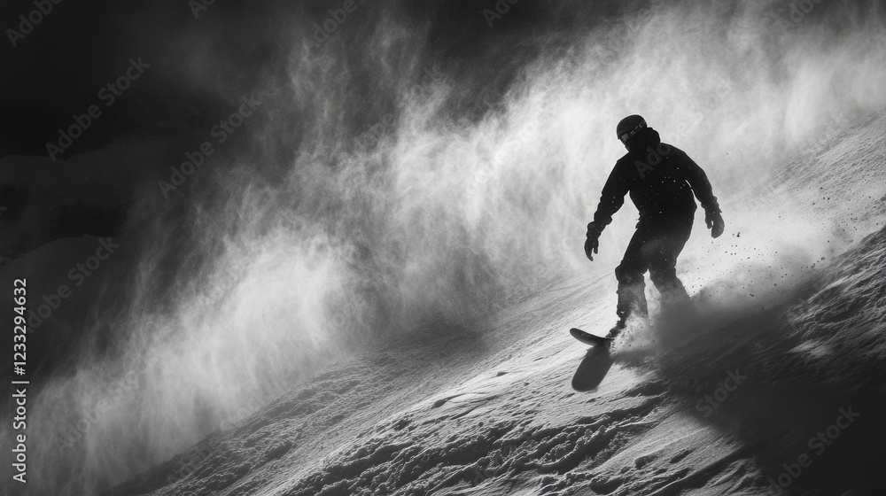 Wall mural Happy skier skiing in winter.