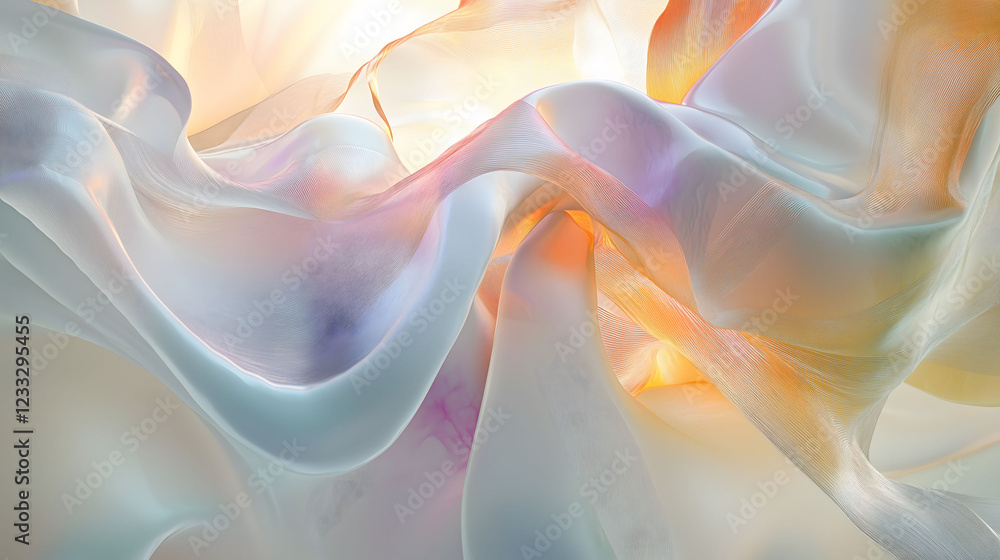 Aufkleber ethereal abstract collage blending soft textures and colors to create a dreamlike atmosphere. genera