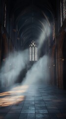 Fototapeta premium Sunbeams in a Gothic Hall