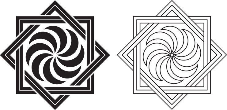 outline silhouette Armenian eternity sign set