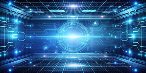 Fototapeta premium Abstract technology background with digital elements and futuristic design, digital, technology, abstract, background