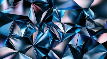 Obraz premium Abstract Geometric Pattern with Glossy Blue and Silver Tones