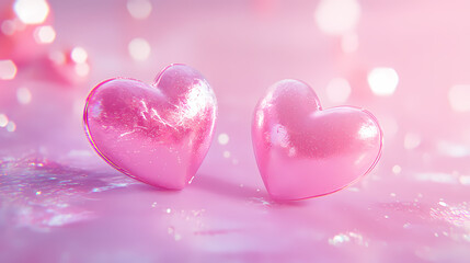 Obraz premium Romantic Hearts in Dreamy Glow