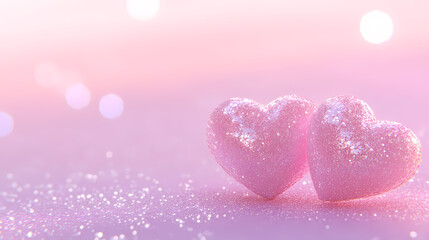Obraz premium Romantic Hearts in Dreamy Glow