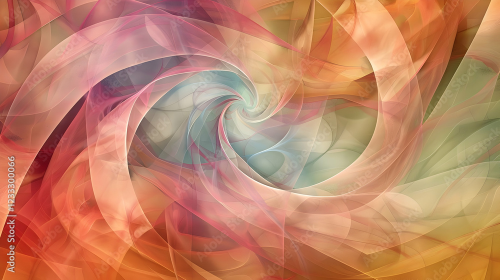 Aufkleber A swirling abstract design featuring soft colors and flowing shapes.