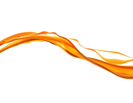 gentle orange liquid isolated on white background