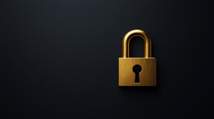 Fototapeta premium Golden padlock on a dark background
