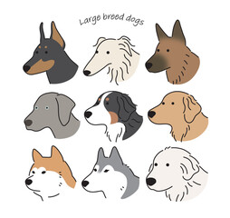 大型犬の顔アイコンセット2