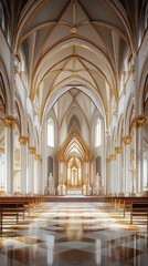 Fototapeta premium Grand cathedral interior, ornate details