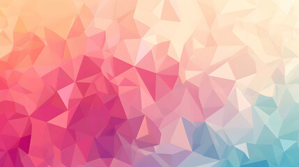 A colorful abstract background featuring geometric triangles in pastel shades.