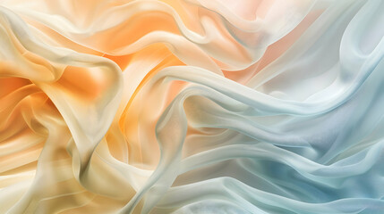 Obraz premium A soft, flowing fabric in pastel colors creating a serene and elegant visual effect.