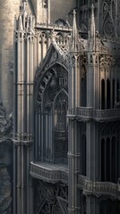 Naklejka premium Gothic architecture, intricate detail