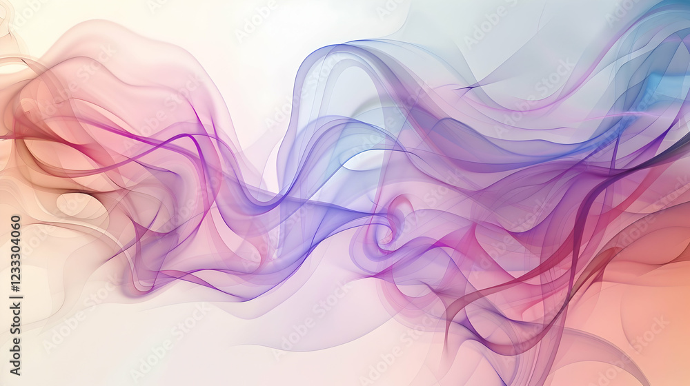 Poster abstract waves in soft colors create a fluid, soothing visual effect.