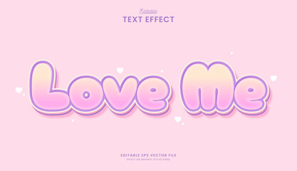 decorative love me editable text effect design