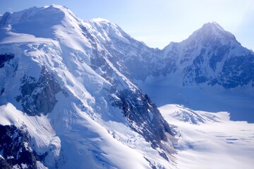 Fototapeta premium Breathtaking Denali Summit Aerial View