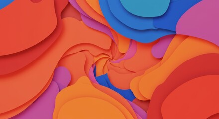 Abstract Paper Art: A mesmerizing swirl of colorful paper cutouts, creating a dynamic and eye-catching visual composition. The layered effect and vibrant hues evoke creativity and imagination.
