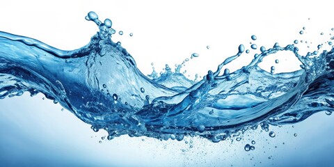 Fototapeta premium Abstract blue water splash with bubbles and ripples, water, blue, splash, abstract, bubbles, ripples, liquid, aqua, marine