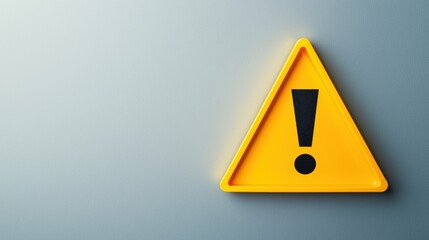 Warning sign with exclamation mark on a textured background