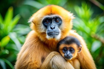 Fototapeta premium close up of a young and white macaque