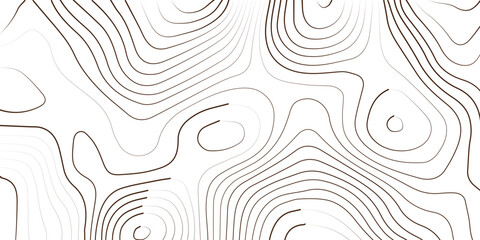 Geography landscape Topo contour map on white background, Topographic contour lines. Seamless pattern with lines Topographic map. Geographic mountain relief diagram line wave carve pattern. 