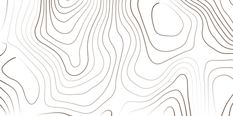 Fototapeta premium Geography landscape Topo contour map on white background, Topographic contour lines. Seamless pattern with lines Topographic map. Geographic mountain relief diagram line wave carve pattern. 