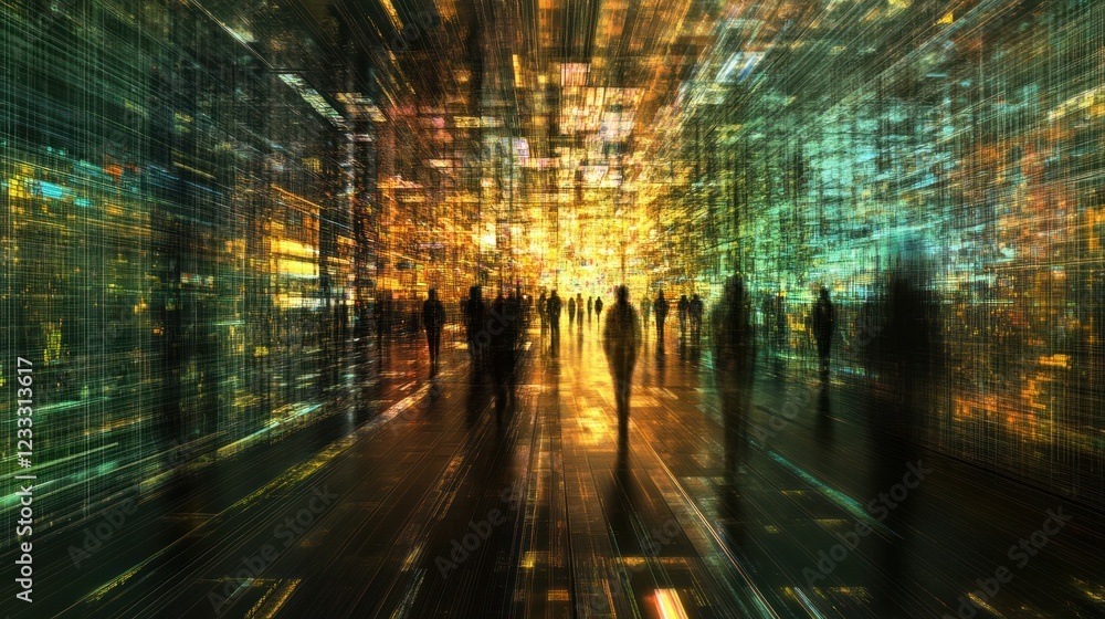 Poster digital metropolis: a journey through the data stream