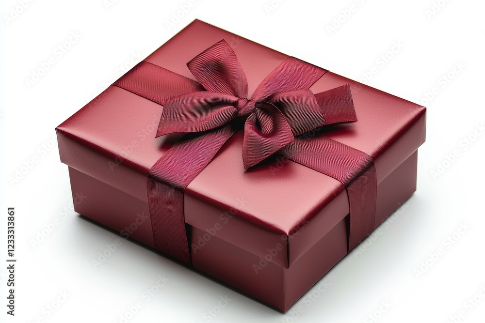 Poster red box with a bow on top of it