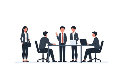 Business Team Meeting:  Colleagues Collaborate Around a Conference Table