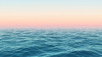 Obraz premium Serene Ocean Horizon at Sunset with Calm Waves and Soft Colors