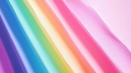 Obraz premium Colorful smooth fabric draping in rainbow hues on a soft background
