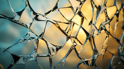 Fototapeta premium Shattered Glass in Sunset Glow
