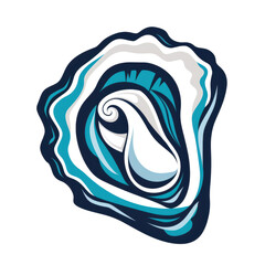 Artistic Illustration of a Colorful Open Oyster Shell Design