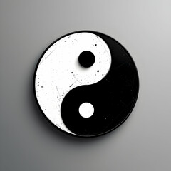 Symbol of Yin Yang Representing Balance and Harmony in Black and White Circular Design