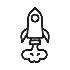  Rocket icon vector art illustration.