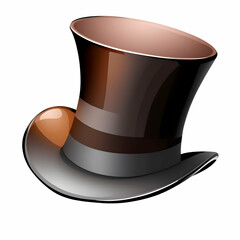 Classic Black And Brown Top Hat As An Elegant Accessory For Formal Events And Theatrical Performances