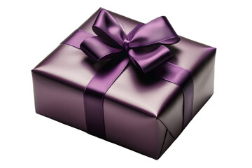 Obraz premium Purple gift box with a purple bow on top