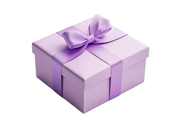Obraz premium Purple box with a bow on top of it