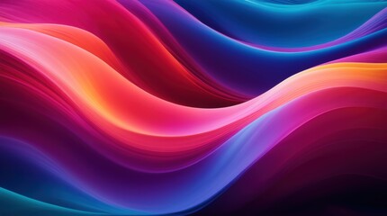 Fototapeta premium Graceful movement of vibrant colors in abstract waves on digital landscape 