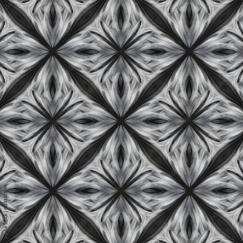 Poster intricate monochrome geometric pattern with symmetrical design a