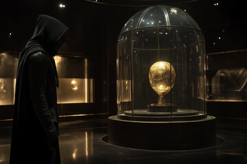 Thief at Armored Capsule with Golden Statuette